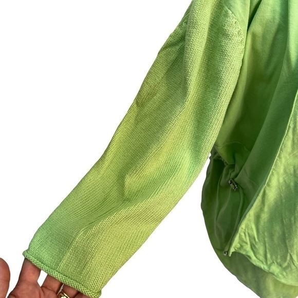 NEON Buddha💚Light Green Cotton Open Front Anorak Jacket Size S - Picture 4 of 9